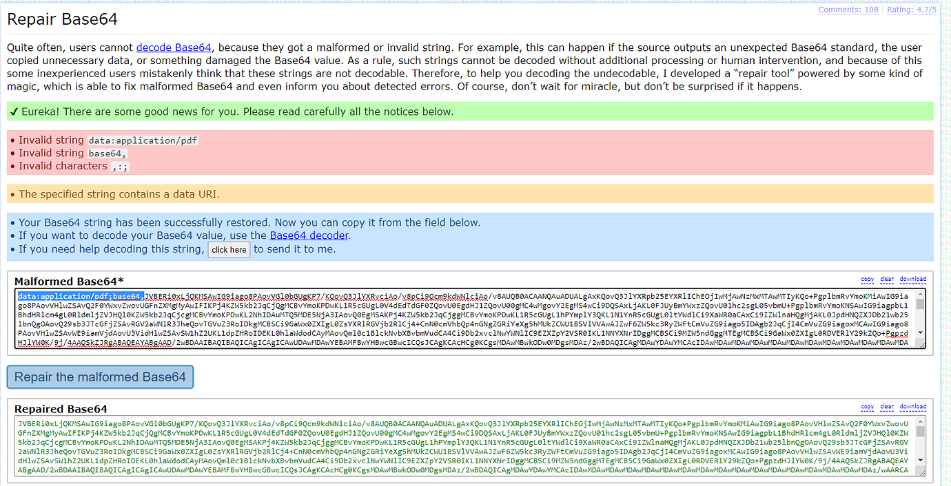 convert binary file to pdf javascript